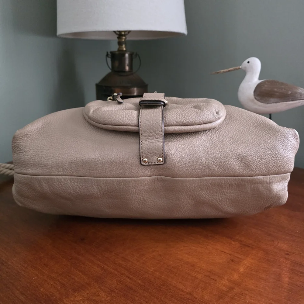 Michael Kors Austin Hobo Taupe Tan Pebbled Leather Shoulder Bag